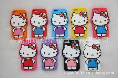 【手機套 hellokitty硅膠手機套iphone5s廠家現模銷售中】價格,廠家,圖片,手機保護套/保護殼,東莞市旗耀塑膠五金-